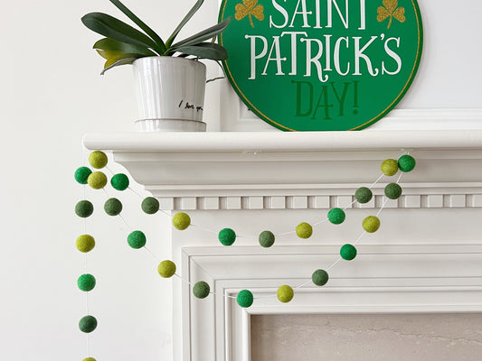 Luck of the Irish St. Patrick's Day Felt Ball Garland