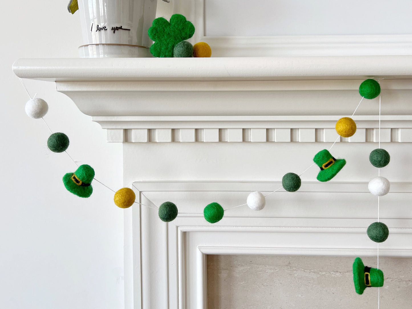 Lucky Leprechaun Saint Patrick's Day Felt Ball Garland