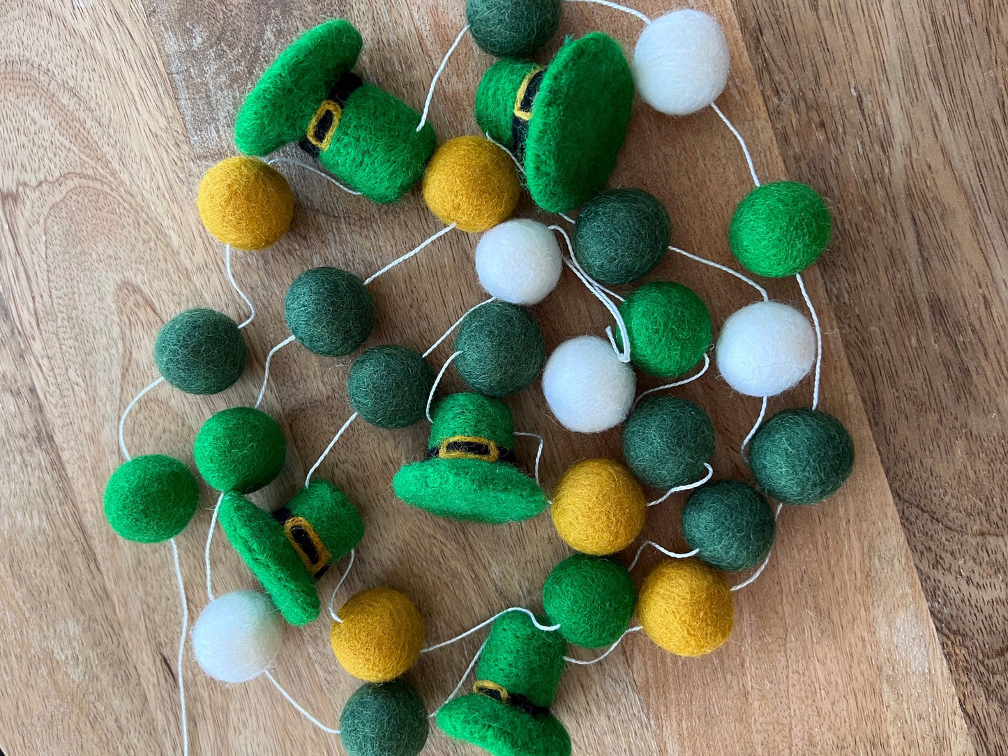 Lucky Leprechaun Saint Patrick's Day Felt Ball Garland