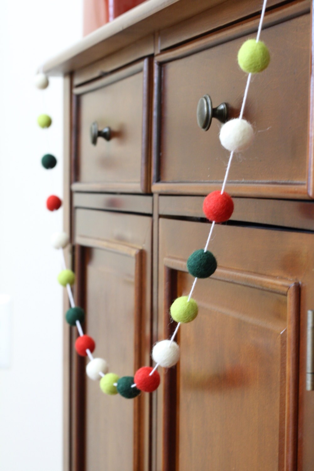 Traditional Christmas Felt Ball Garland