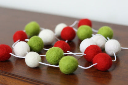 Modern Christmas Felt Ball Garland