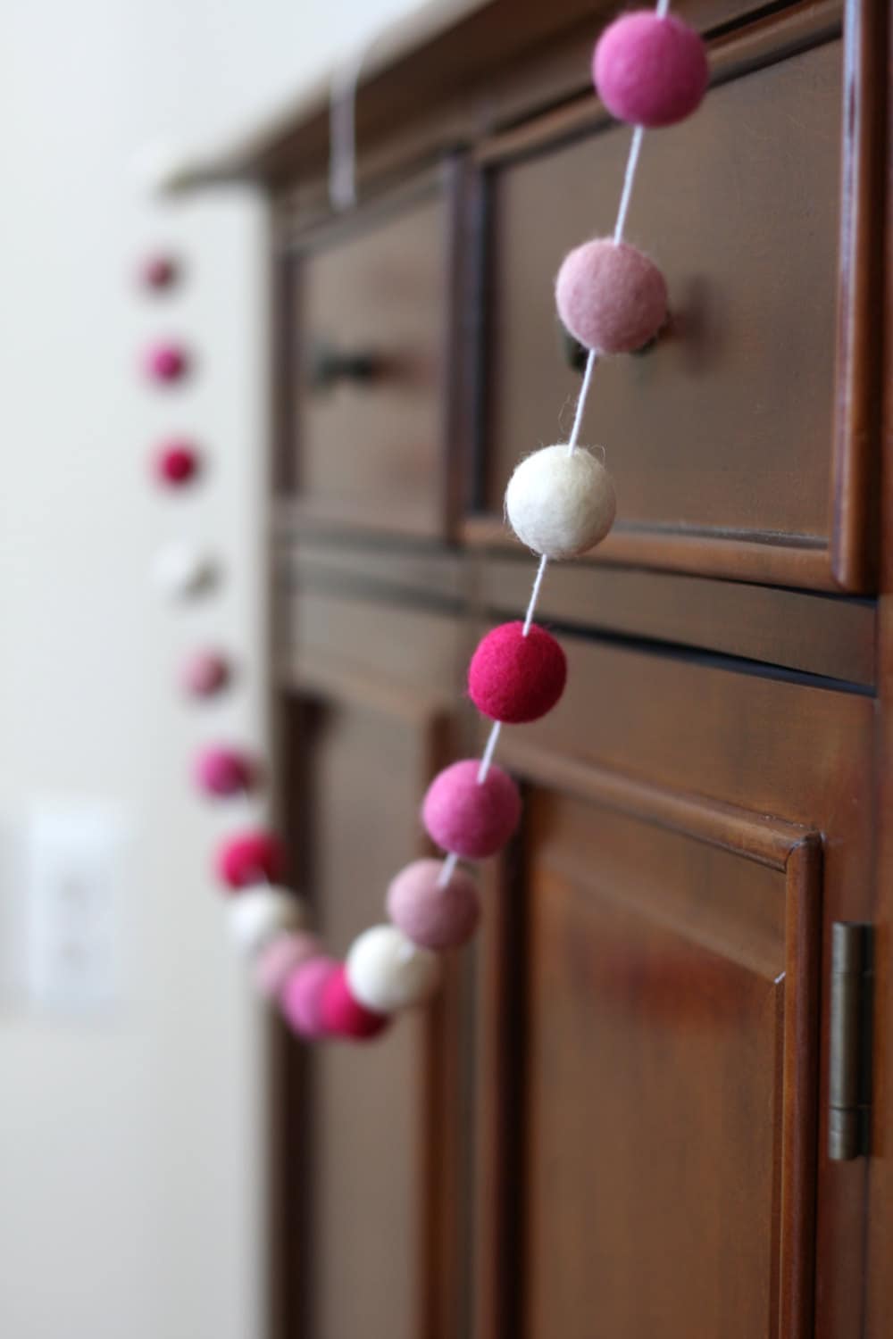 Shades of Pink Felt Ball Garland