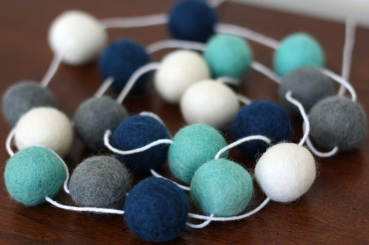 The Blues Felt Ball Garland