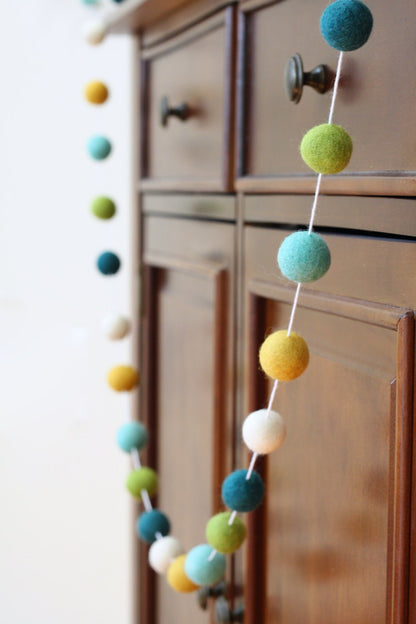 Hello World Felt Ball Garland