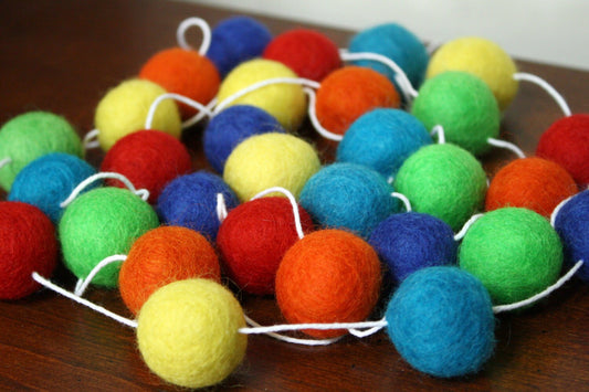 Sesame Street Primary Colors Felt Ball Garland