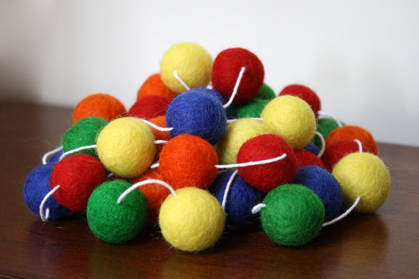 Primary Colors Felt Ball Garland