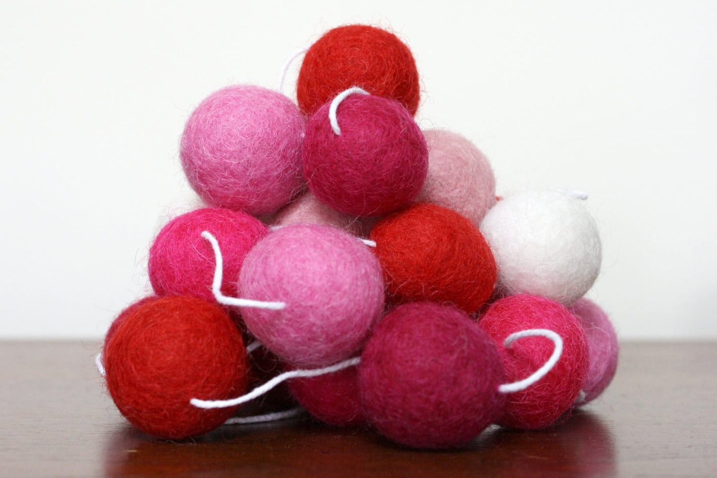 Pinks and Reds Felt Ball Garland