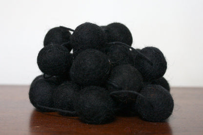 Black Felt Ball Garland