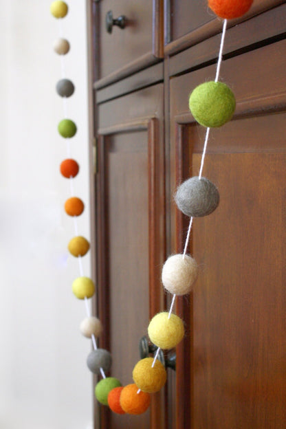 Autumn Felt Ball Garland